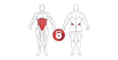 kettlebell cruches abdominales musculos implicados